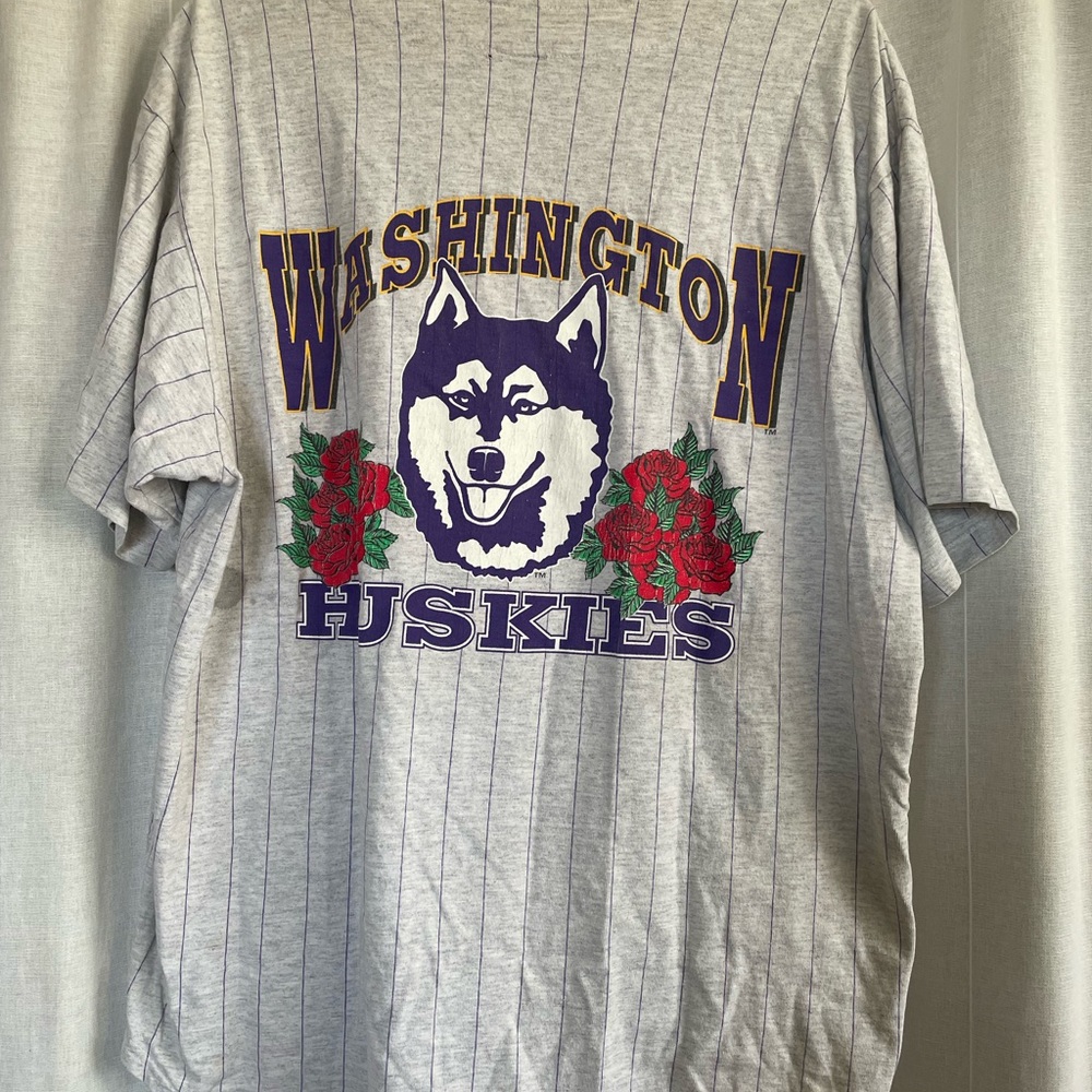 Vintage Washington Huskies baseball button-up tee